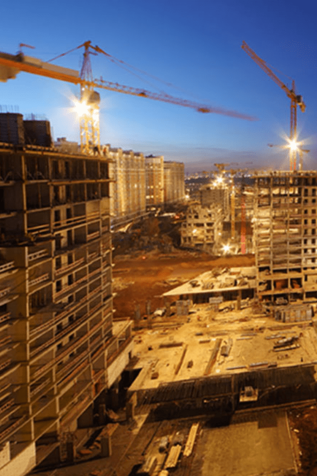 construction sites with cranes